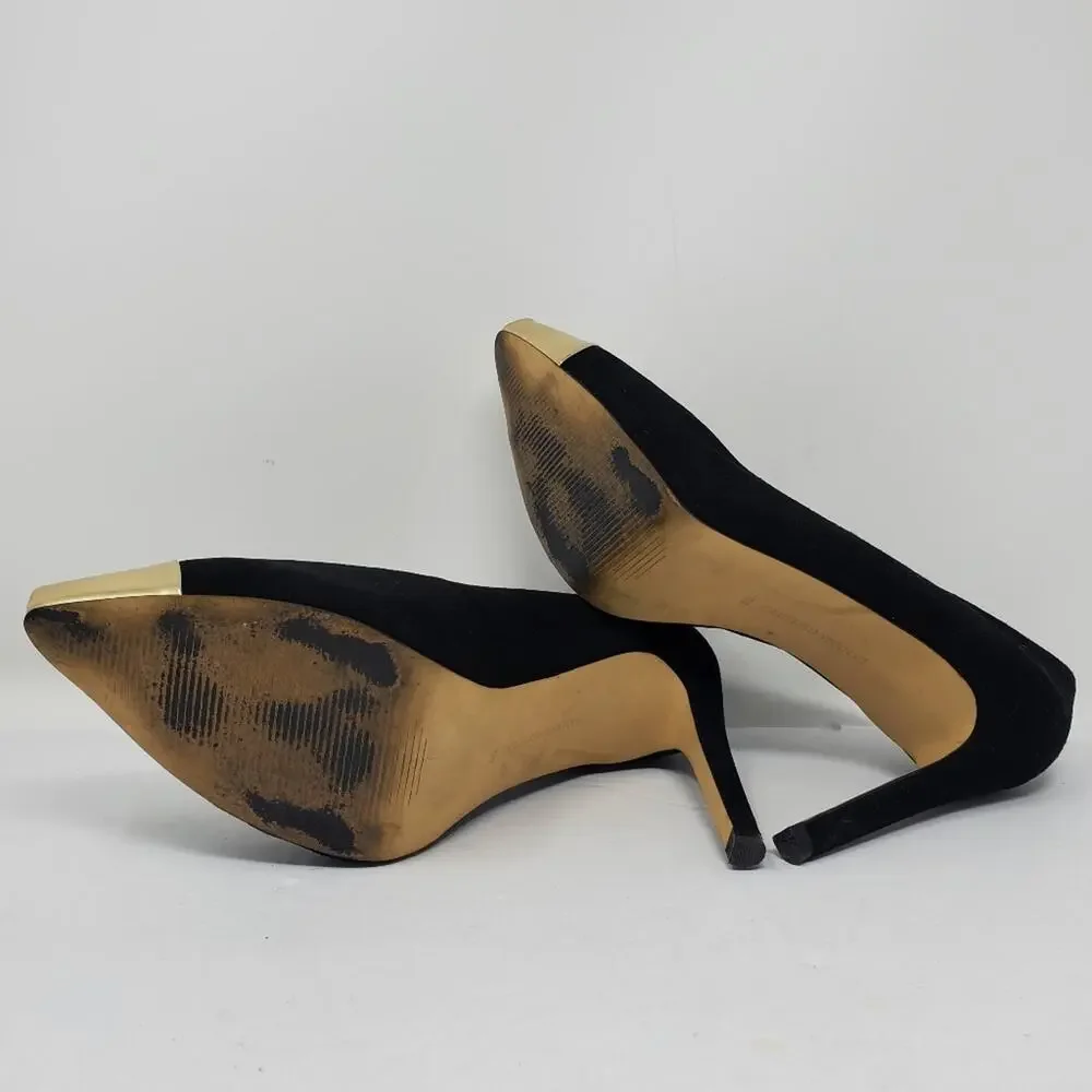 Banana Republic Black suede gold toe 5